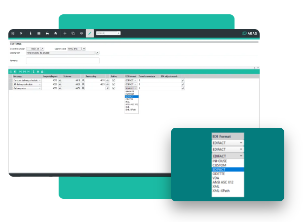 Software ERP - Interfaccia edi - abas ERP