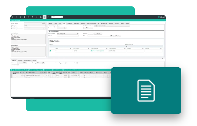 Software ERP - Interfaccia fatturazione elettronica - abas ERP