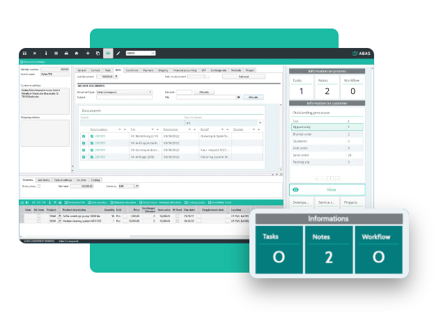Software ERP - Interfaccia gestione documenti - abas ERP