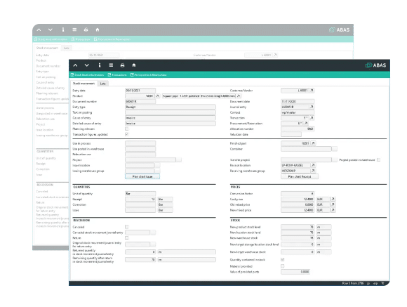Software ERP - Interfaccia Magazzino - abas ERP